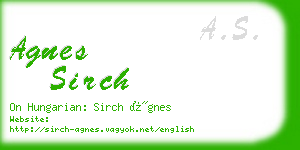 agnes sirch business card